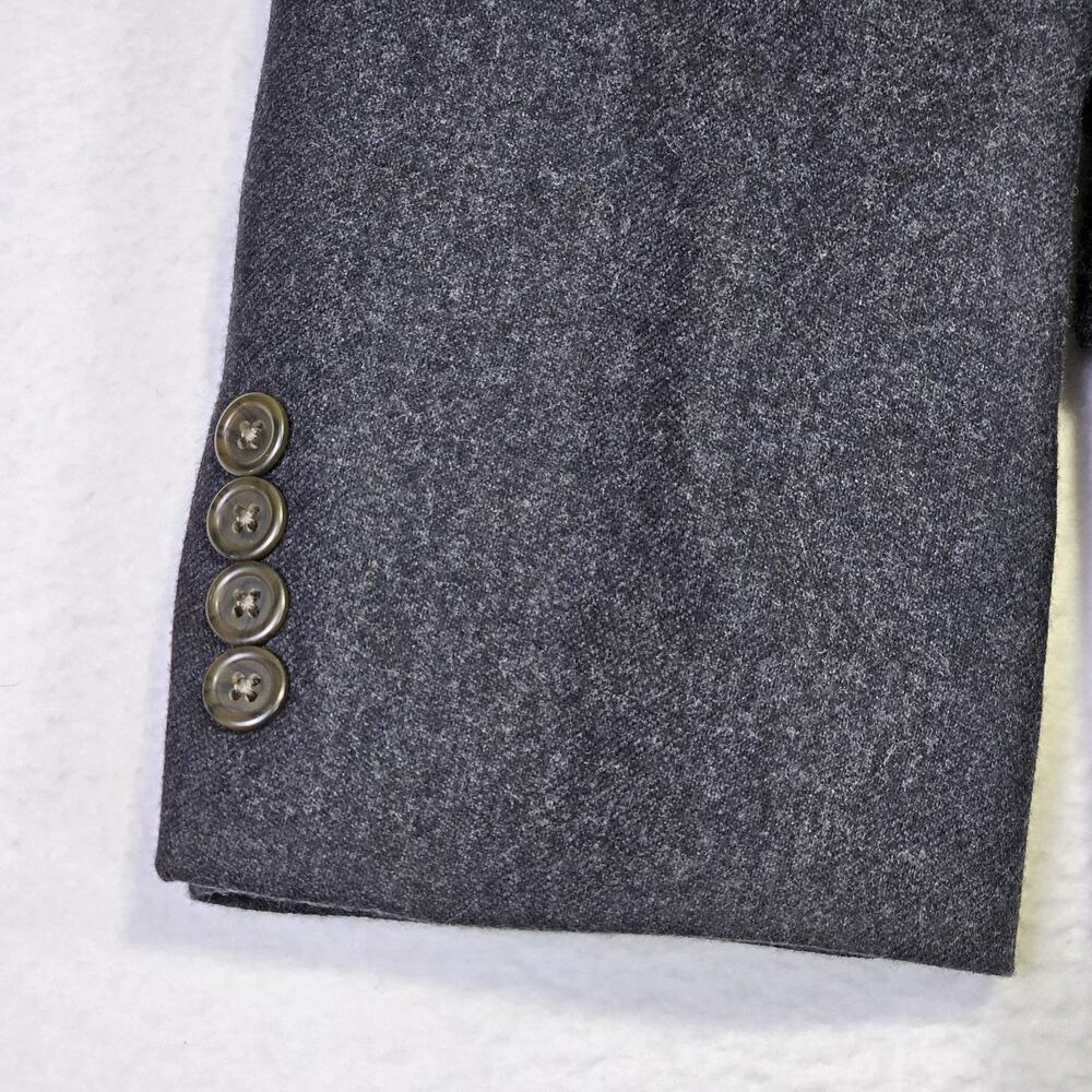 Ralph Lauren Wool Cashmere Blazer Mens 44R Charcoal Gray Flannel Sport Coat Soft - Picture 4 of 16